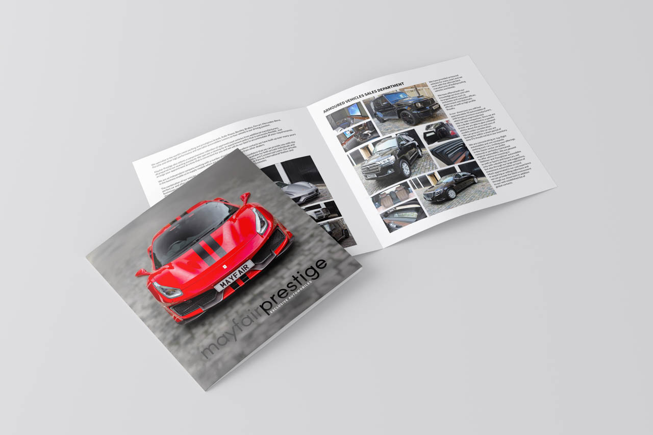 Mayfair Prestige Supercar Brochure Design Thumbnail